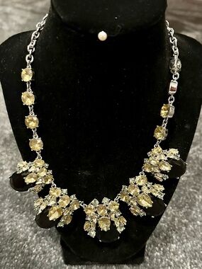 Crystal Statement Necklace - Yellow & Black